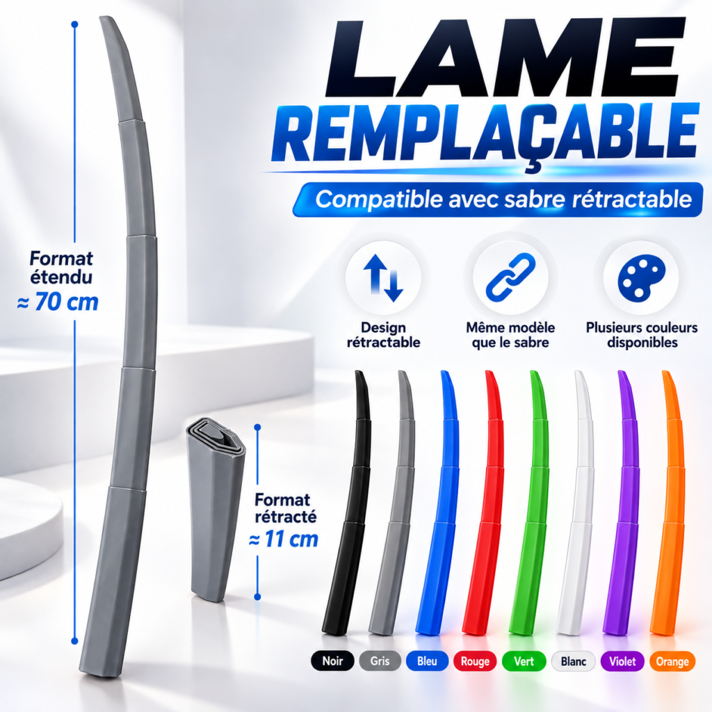 Lame remplaçable pour sabre rétractable – Impression 3D